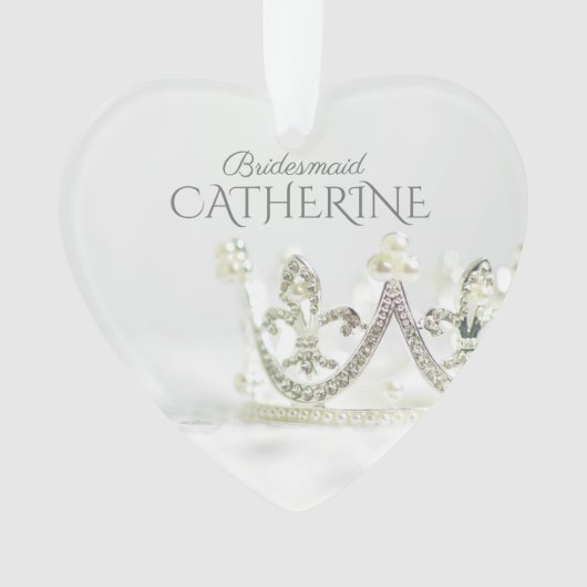 Elegant bruidsmeisje aanvraag of dank u geschenk t ornament (voorkant)