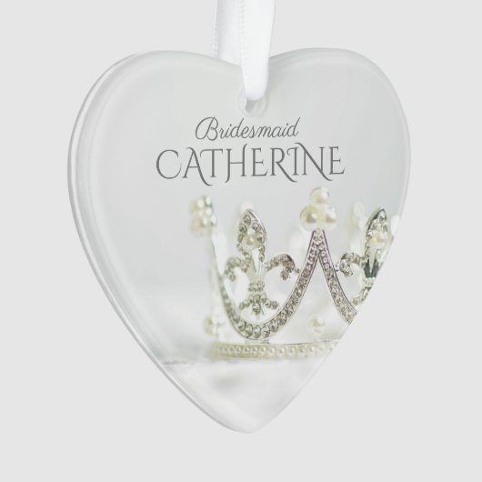 Elegant bruidsmeisje aanvraag of dank u geschenk t ornament (voorkant)