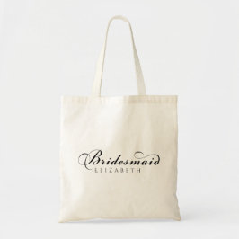 Elegant bruidsmeisje script tote bag