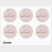 Elegant bruidsmeisje voorstel glinsterende confett ronde sticker (Vel)