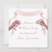 Elegant bruidsmeisje voorstel handgeschreven brief kaart (Voorkant)
