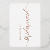 Elegant Bruidsmeisje Voorstel Minimalistisch Roze  Folie Uitnodiging (Voorkant)