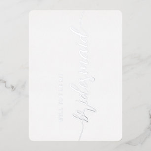 Elegant Bruidsmeisje Voorstel Minimalistische Zilv Folie Uitnodiging