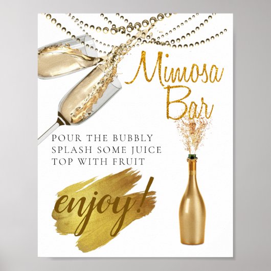 Elegant Bruidsontbijt Mimosa Bar Bord Poster (Voorkant)