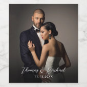 Elegant bruidspaar Foto Wijnlabel Wijn Etiket (Enkel label)
