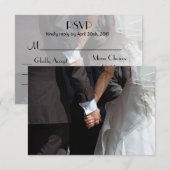 Elegant bruidspaar met handen RSVP (Voorkant / Achterkant)