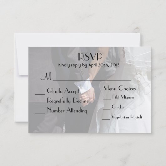 Elegant bruidspaar met handen RSVP (Achterkant)