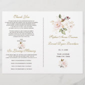 Elegant Bruidsprogramma met Roze Gouden Bloemen (Voorkant)
