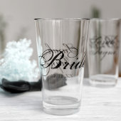Elegant bruidsscript gepersonaliseerd huwelijksgla glas