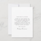 Elegant bruiloft aangepaste foto bericht bedankkaart (Achterkant)