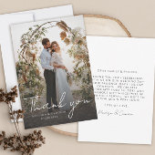 Elegant bruiloft aangepaste foto bericht bedankkaart