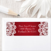 Elegant bruiloft adres  kant rood etiket (Insitu)