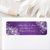 Elegant bruiloft adres wervelt Paarse Etiket (Insitu)
