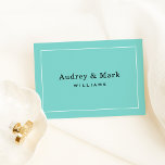 Elegant Bruiloft Aqua Blauw en Zwart Monogram Bedankkaart<br><div class="desc">Gepersonaliseerde platte stijlbriefkaarten hebben een chique en verfijnd ontwerp en monogram van de getrouwde naam van een bruid en bruidegom,  met ruimte op de achterkant voor een handgeschreven bericht. Aqua / robin's ei blauw,  zwart en wit kleurenschema.</div>
