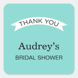 Elegant Bruiloft Aqua Blue Vrijgezellenfeest Dank  Vierkante Sticker