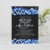 Elegant Bruiloft Blauw Hollywood Glam Kaart (Staand voorkant)