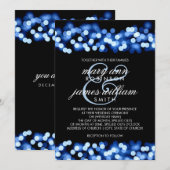 Elegant Bruiloft Blauw Hollywood Glam Kaart (Voorkant / Achterkant)