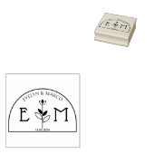 Elegant bruiloft bloem monogram rubberstempel (Gestempeld)