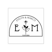 Elegant bruiloft bloem monogram rubberstempel (Afrduk)