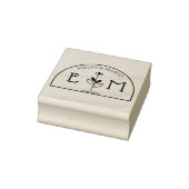 Elegant bruiloft bloem monogram rubberstempel (Stempel)