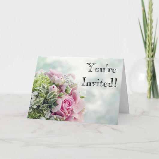 Elegant Bruiloft Boeket Uitnodiging Kaart (Voorkant)