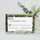 Elegant bruiloft ceremonie zomer florale bruiloft RSVP kaartje (Staand voorkant)