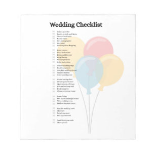 Elegant bruiloft Checklist Notitieblok