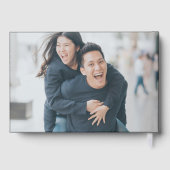 Elegant Bruiloft Custom Modern Zwart Minimalist Gastenboek (Achterkant)