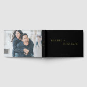 Elegant Bruiloft Custom Modern Zwart Minimalist Gastenboek (Volledig)