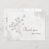 Elegant bruiloft Dank je wel Briefkaart (Voorkant / Achterkant)