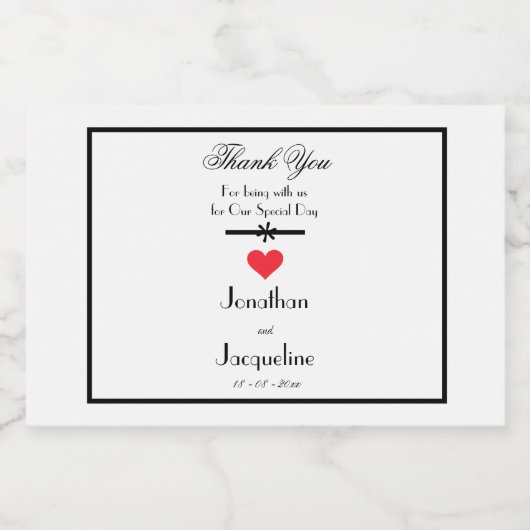 Elegant Bruiloft Dank u Mini Liquor Flessenetiket Likeurfles Etiket (Enkel label)