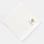 Elegant Bruiloft Diner Servetten met Hart & Namen (Hoek)