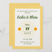 Elegant Bruiloft een gouden ontwerp sinaasappel bl Kaart (Voorkant / Achterkant)