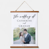 Elegant bruiloft foto Pas getrouwd paar Hangend Wandkleed (Voorkant)