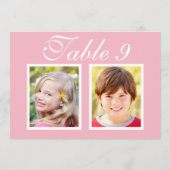 Elegant Bruiloft Foto Roze Tafelnummer (Achterkant)