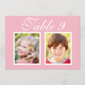 Elegant Bruiloft Foto Roze Tafelnummer (Voorkant)