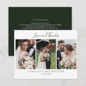 Elegant bruiloft foto's script bedankkaart (Voorkant / Achterkant)