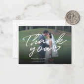 Elegant bruiloft fotoscript dank u notitiekaartje (Voorkant / Achterkant in situ)
