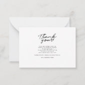 Elegant bruiloft fotoscript dank u notitiekaartje (Achterkant)