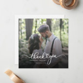 Elegant bruiloft fotoscript dank u notitiekaartje (Voorkant / Achterkant in situ)