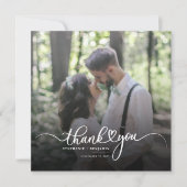 Elegant bruiloft fotoscript dank u notitiekaartje (Voorkant)