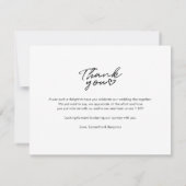 Elegant bruiloft fotoscript dank u notitiekaartje (Achterkant)