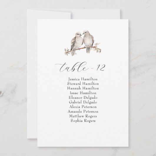 Elegant Bruiloft Gast Zitkaart Kaart (Voorkant)