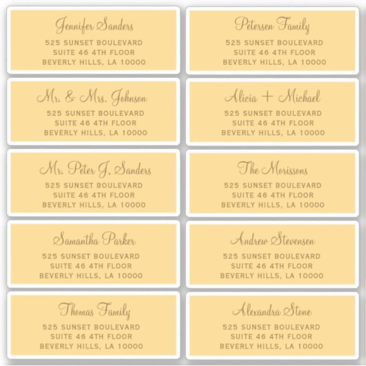 Elegant bruiloft gastadresetiketten sticker (Voorkant)