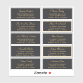 Elegant bruiloft gastadresetiketten sticker