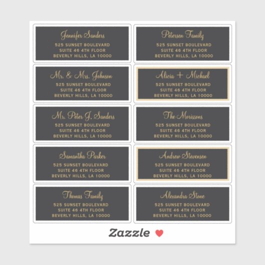 Elegant bruiloft gastadresetiketten sticker (Vel)