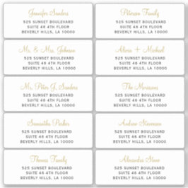 Elegant bruiloft gastadresetiketten sticker