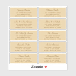 Elegant bruiloft gastadresetiketten sticker