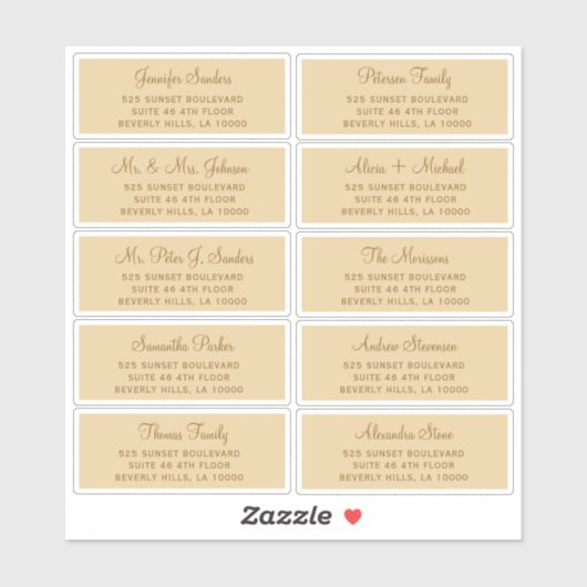 Elegant bruiloft gastadresetiketten sticker (Vel)