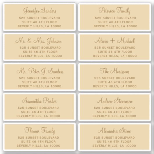 Elegant bruiloft gastadresetiketten sticker (Voorkant)